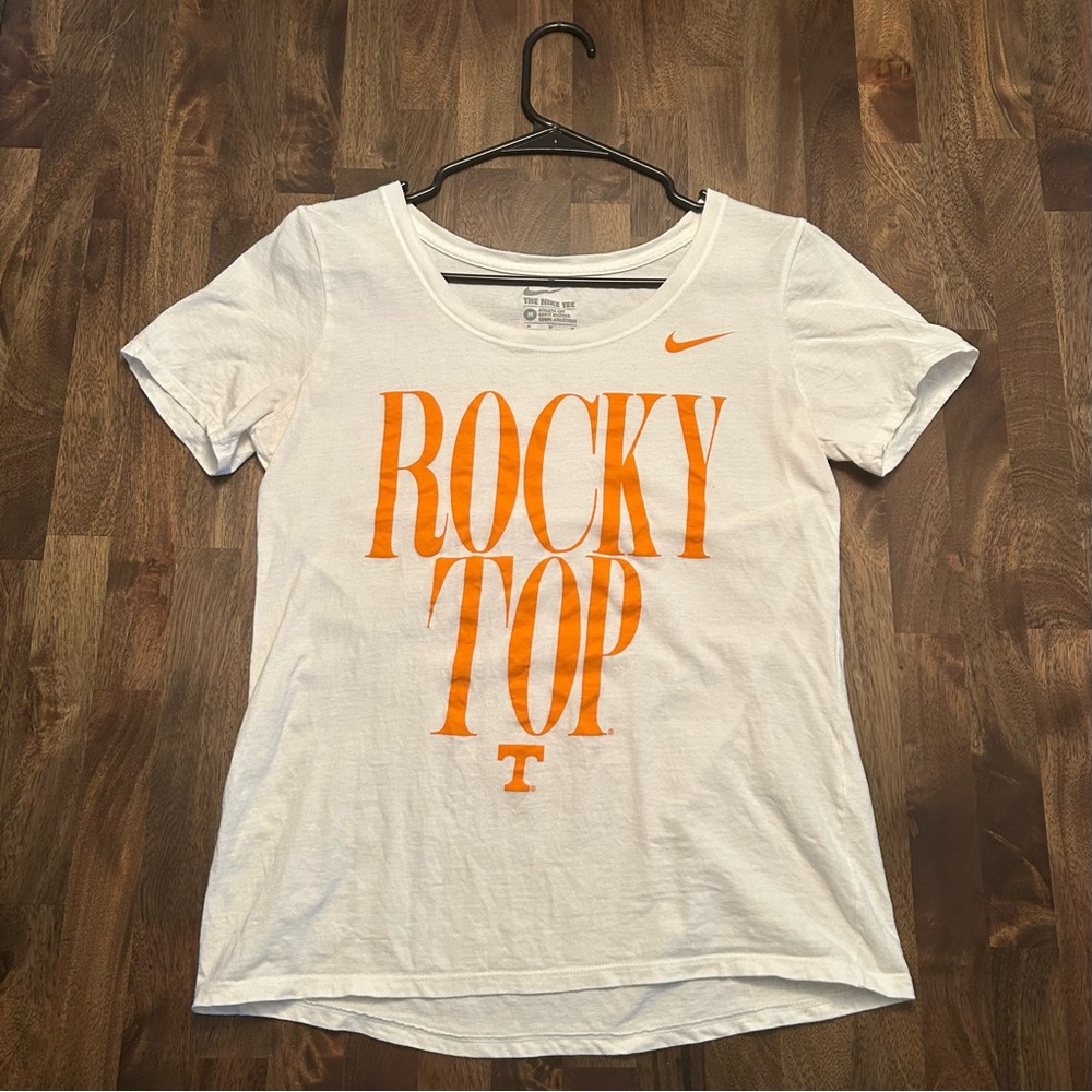 Nike Women's White and Orange University of Tennessee Graphic Tee